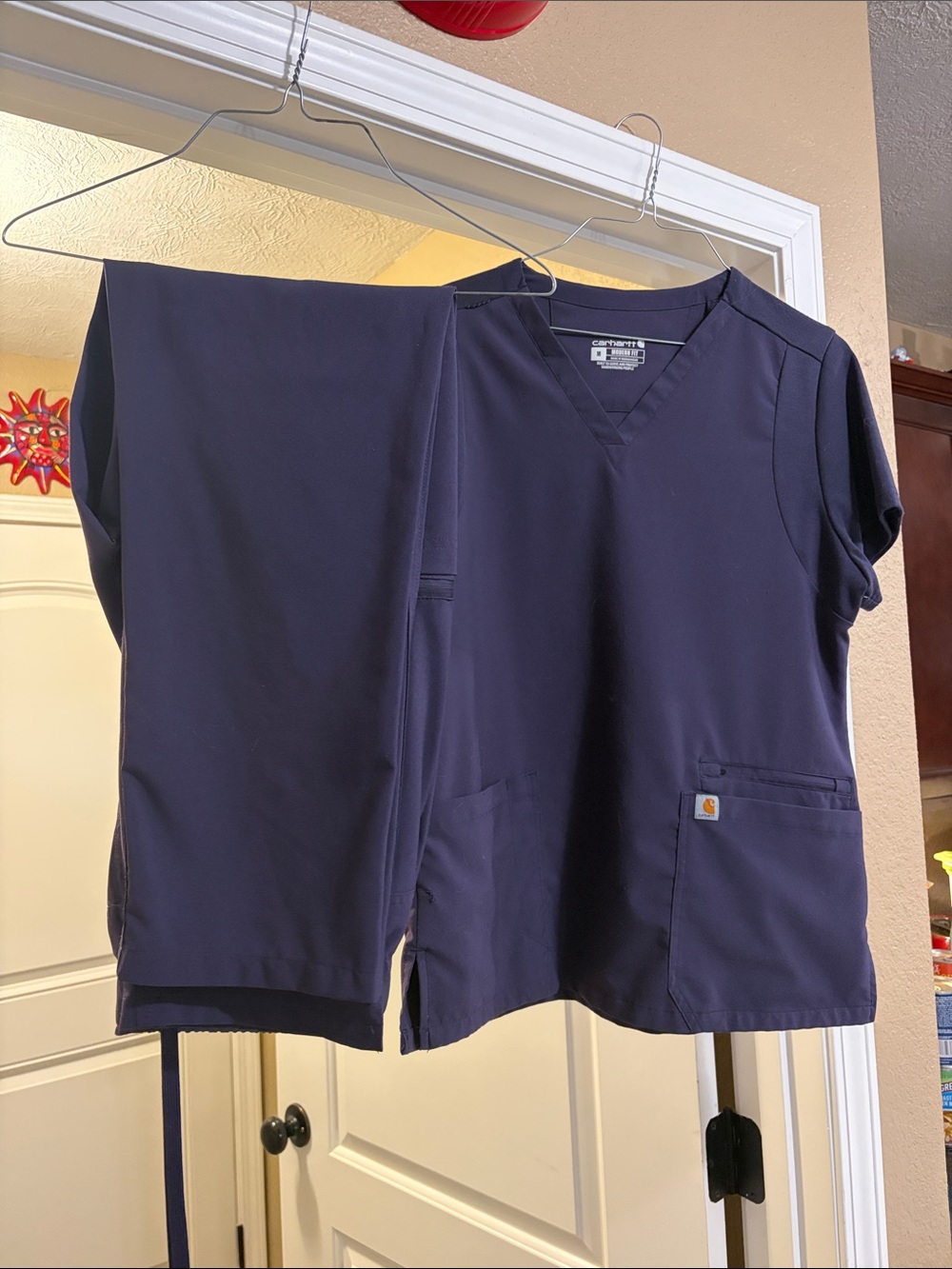 Carhartt Dark Plum Scrub Top and Pants Set